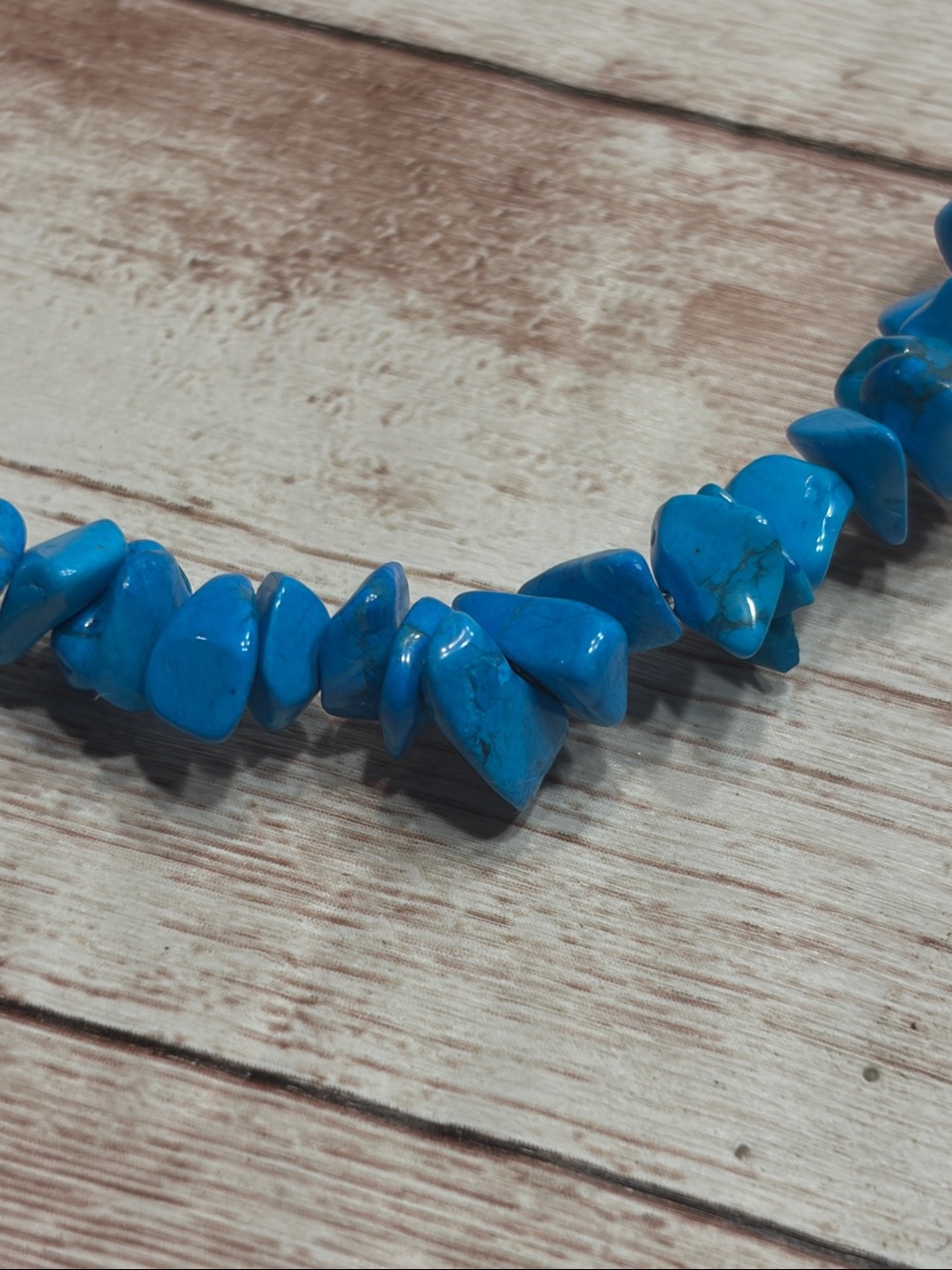 Blue Chip Stone Beaded Bracelet - Unbranded View 4